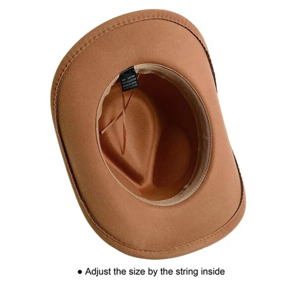 Light Brown Western Cowboy, Cowgirl Hat, Silver Diamond Band – Unisex Rodeo Hat - Picture 3 of 3